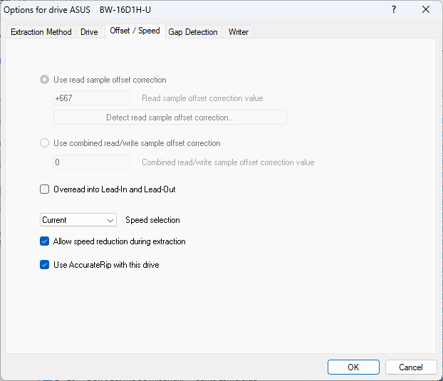 screenshot of EAC user interface showing the drive details described in this post